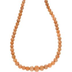 CORAL SEED PEARL 14K GOLD GRADUATED NECKLACE