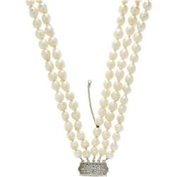 CULTURED PEARL 14K WHITE GOLD NECKLACE