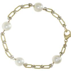 CULTURED PEARL 18K GOLD BRACELET