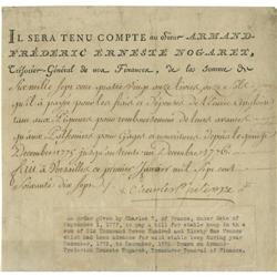 Charles X of France Document Signed 1777