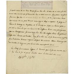 Caroline Bonaparte Autograph Letter