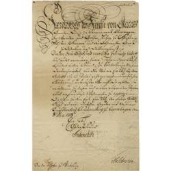 King Frederick V Document Signed