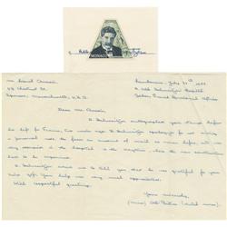 Albert Schweitzer Postage Stamp Signed in full