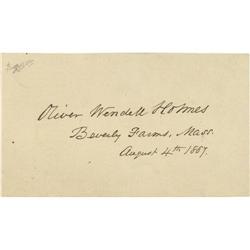 Oliver Wendell Holmes Sr. Autograph Card