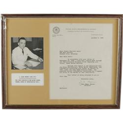 J. Edgar Hoover Typed Letter Signed