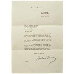 Herbert Hoover Typed Letter with Stamp Signature