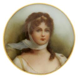 Handpainted Miniature Portrait Porcelain Unset