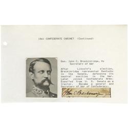 John C. Breckinridge CSA General Signature
