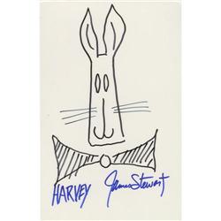 James Stewart Signed "Harvey" Sketch