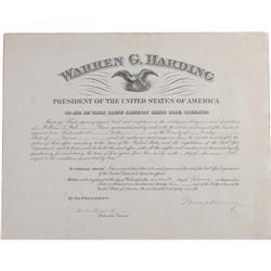 President Warren G. Harding Signed Appointment