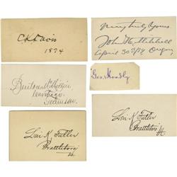 Lot of 20 Autographs of 19th Century Americans