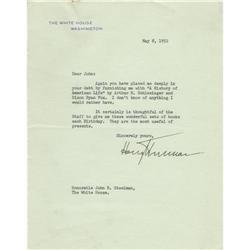 Harry Truman Typed Letter Signed 1952