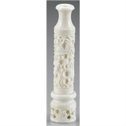 CHINESE CARVED PROBABLY IVORY CIGARETTE HOLDER