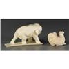 Image 2 : PAIR OF IVORY FIGURES ROOSTER AND ELEPHANT
