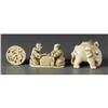 Image 2 : GROUP OF TWO NETSUKE AND CHECKER