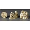 Image 3 : GROUP OF TWO NETSUKE AND CHECKER