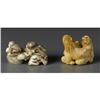 Image 2 : PAIR OF IVORY NETSUKE MAN MONKEY AND HORSE