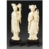 Image 1 : TWO CHINESE CARVED IVORY FIGURES