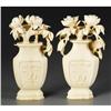 Image 2 : PAIR OF CHINESE CARVED IVORY FLORAL VESSELS