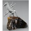 Image 1 : GLASS FIGURE OF A REARING WINGED HORSE