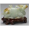 Image 2 : CHINESE CARVED JADE/HARDSTONE ANTELOPE