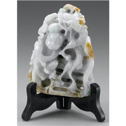 CHINESE CARVED JADE/HARDSTONE OPENWORK GROUP