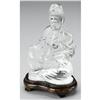 Image 1 : CHINESE CARVED GLASS FIGURE OF A SEATED GUANYIN