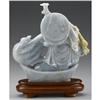 Image 2 : CHINESE CARVED JADE/HARDSTONE GROUP OF A BUDDAI