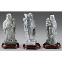 GROUP OF CHINESE CARVED JADE/HARDSTONE FIGURES