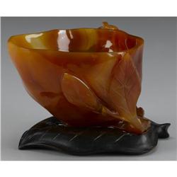 CHINESE CARVED CARNELIAN BOWL