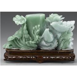 CHINESE CARVED JADE/HARDSTONE VESSEL