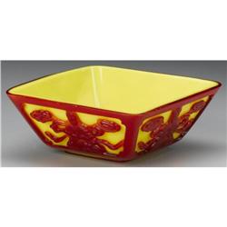 CHINESE BEIJING OVERLAY GLASS BOWL