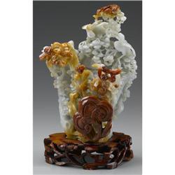 CHINESE CARVED JADE/HARDSTONE VESSEL