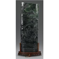 CHINESE CARVED JADE/HARDSTONE TABLESCREEN