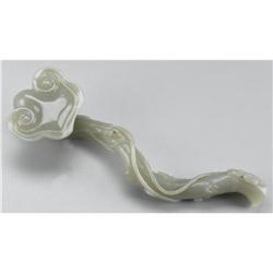 CHINESE CARVED JADE/HARDSTONE SCEPTER