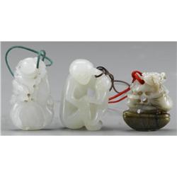 GROUP OF CHINESE CARVED JADE/HARDSTONE TOGGLES