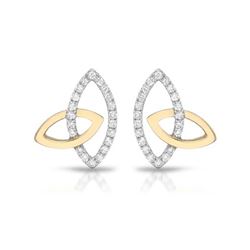 Natural 0.27 CTW Diamond Earrings 14K Two Tone Yellow Gold - REF-32M4F