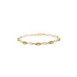 Genuine 3.39 ctw Citrine & Diamond Bracelet 14KT Yellow Gold - REF-82V5W
