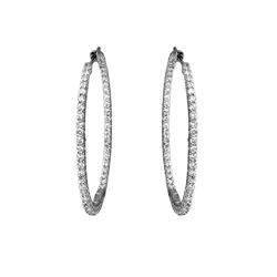 Natural 1.78 CTW Diamond Earrings 14K White Gold - REF-152X3T