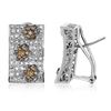 Image 1 : Natural 1.50 CTW Brown Round Diamond Earrings 14K White Gold - REF-141X3T