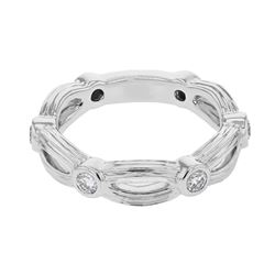 Natural 0.38 CTW Diamond Ring 18K White Gold - REF-87M3F