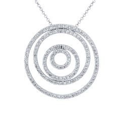 Natural 1.33 CTW Diamond Necklace 14K White Gold - REF-107X3T