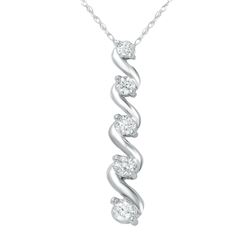 Natural 0.50 CTW Diamond Necklace 14K White Gold - REF-72X9T