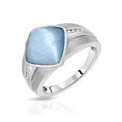 Natural 4.96 CTW Blue Sapphire & Diamond Ring 14K White Gold - REF-65M7F