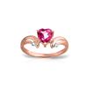 Image 1 : Genuine 0.96 ctw Pink Topaz & Diamond Ring 14KT Rose Gold - REF-42F2Z