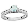 Image 1 : 0.72 CTW Aquamarine & Diamond Ring 14K White Gold - REF-63X5M
