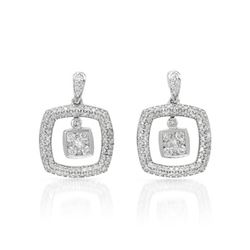 Natural 1 CTW Diamond Earrings 14K White Gold - REF-125H3W