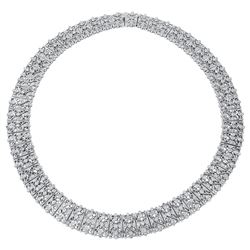 Natural 5.18 CTW Diamond Necklace 18K White Gold - REF-1408M5F