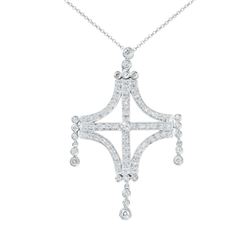 Natural 1.13 CTW Diamond Necklace 14K White Gold - REF-154M8F