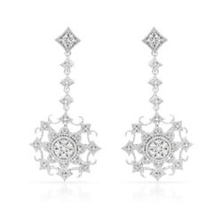 Natural 0.32 CTW Diamond Earrings 14K White Gold - REF-64M8F